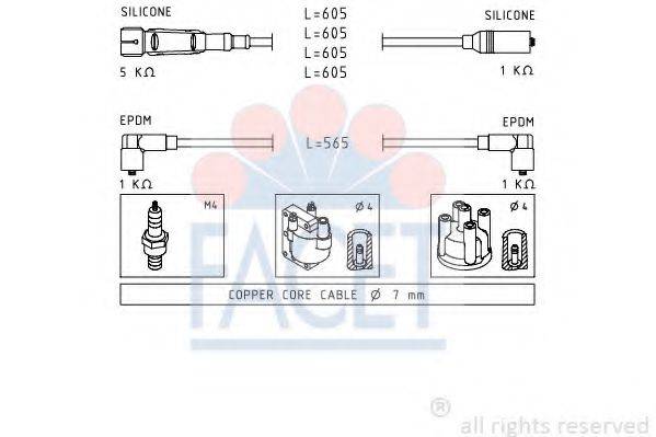 FACET 48725 Комплект дротів запалення